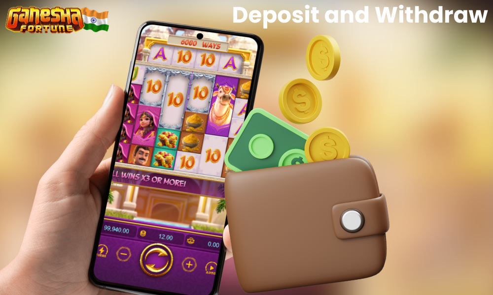 How to deposit and withdraw funds in Ganesha Fortune