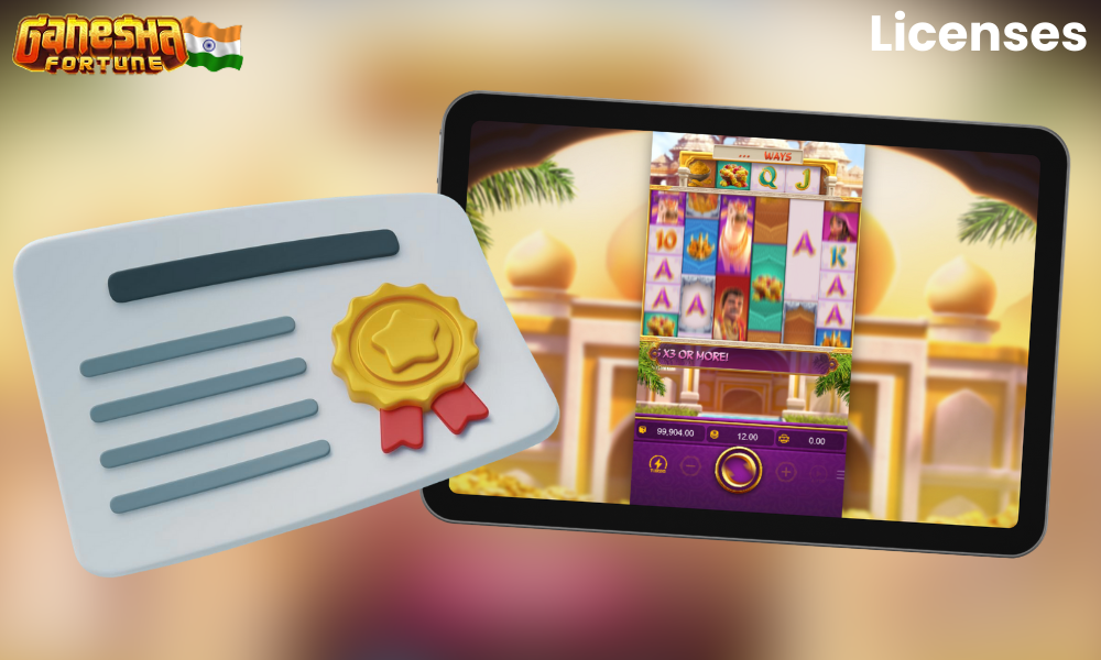 Ganesha Fortune is licensed and has all the necessary certificates