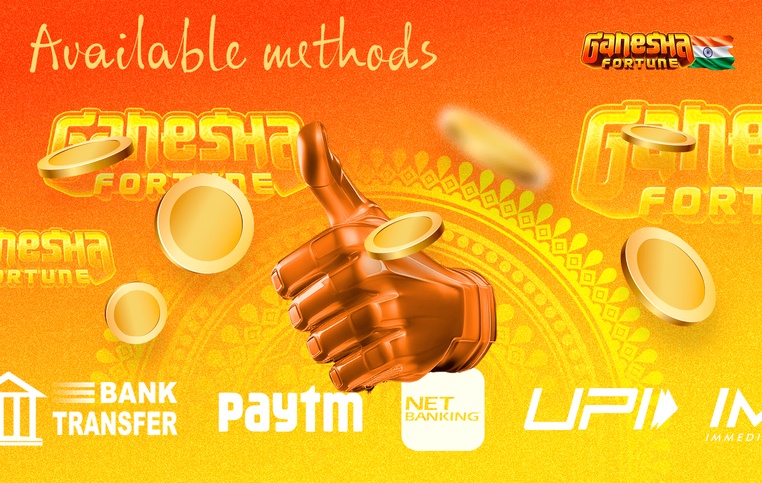 Ganesha Fortune offers different payment methods
