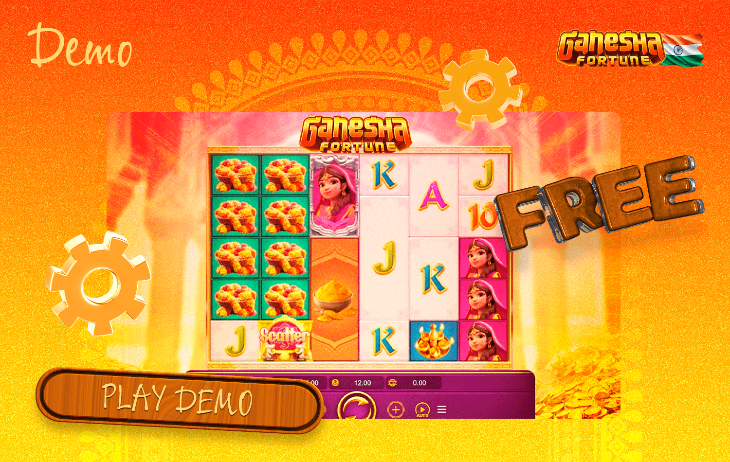 Ganesha Fortune game gives you the opportunity to play for free
