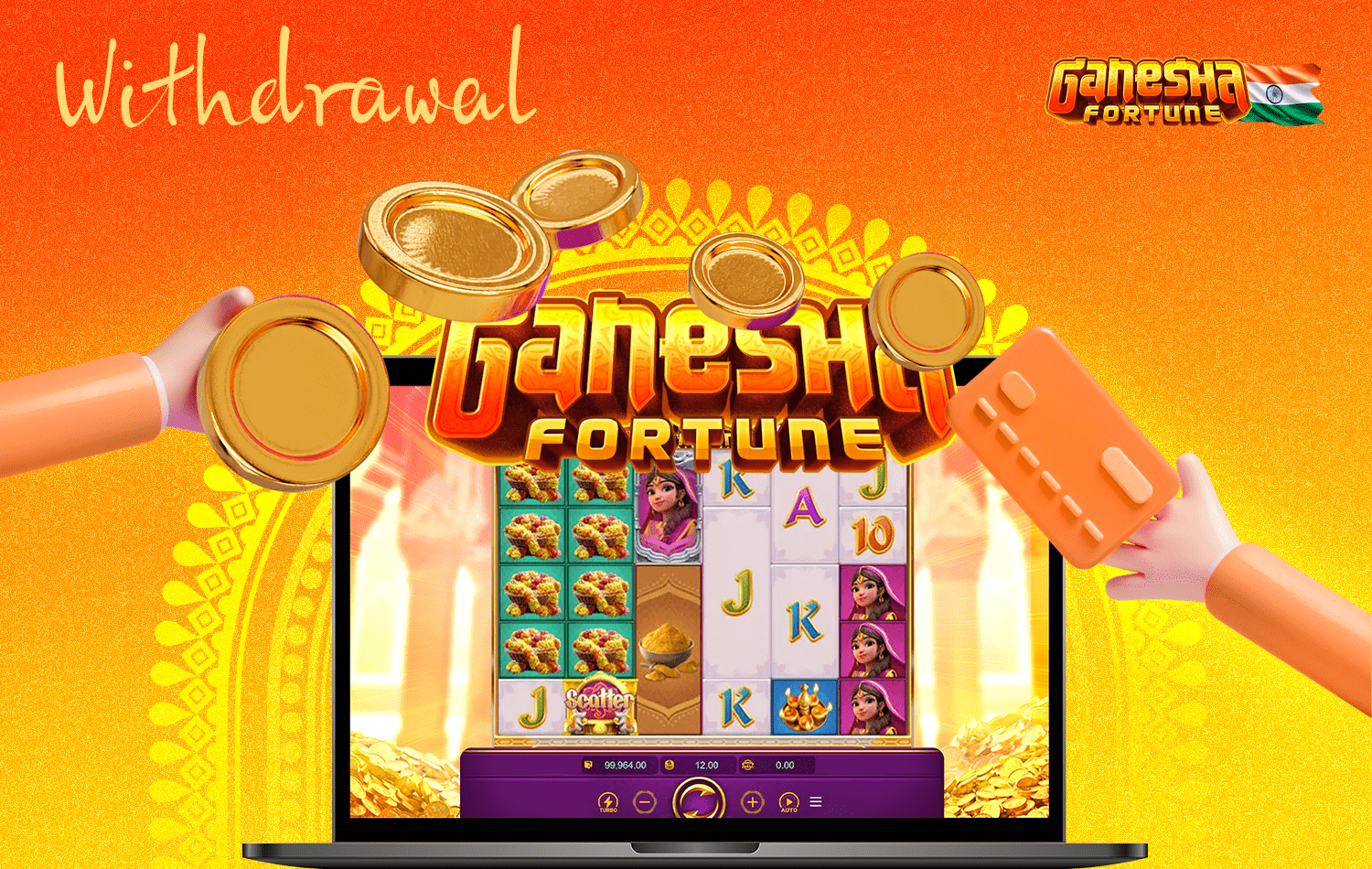 Withdraw your winnings after playing Ganesha Fortune
