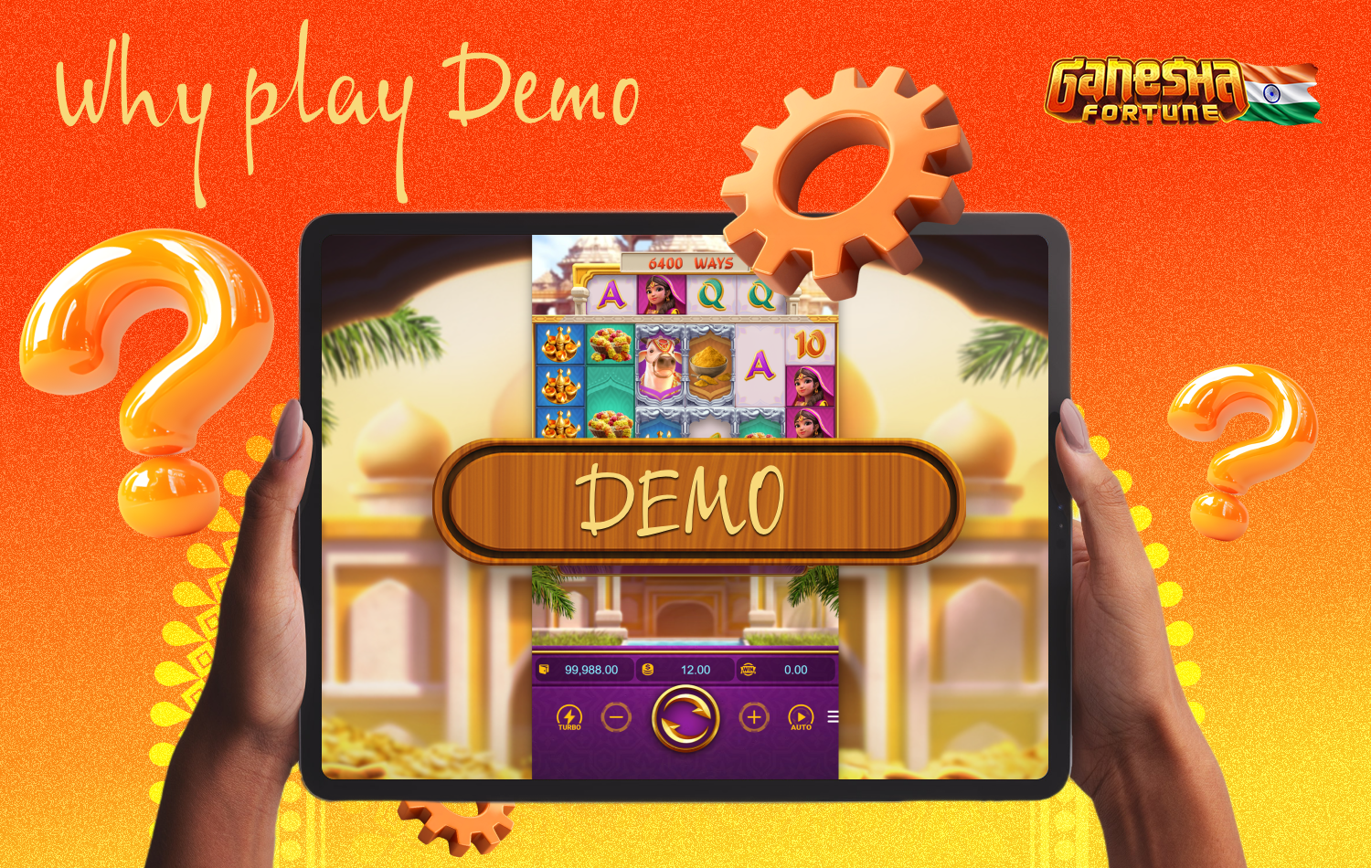 The demo version of Ganesha Fortune allows Indian players to safely learn the rules, payouts and bonuses of the slot